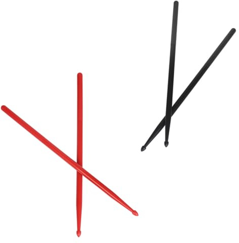 Veemoon 2 Paar Drumsticks 5A Schlagzeugsticks aus Robustem Material mit Ergonomischem Griff für Anfänger und Percussion Zubehör Rot