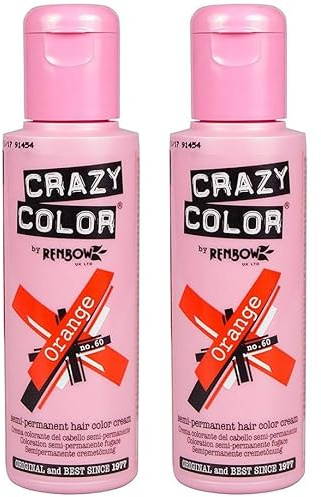 Crazy Color Coloration Semi-Permanente Couleur Vibrante 100ml (Orange) - Pack de 2