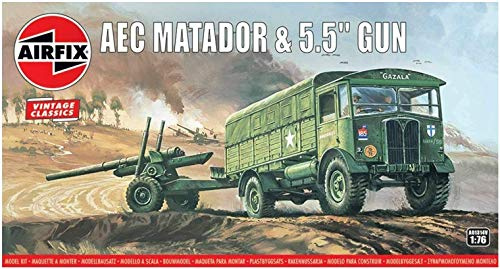 AEC Matador und 5.5inch Gun Artilleriegeschütz, Modellbausatz, Grau