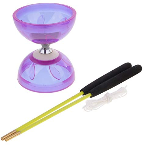 Backbayia Diabolo Bearing Diabolo Schnur mit 3 Kugellagern, mit Gummistäben, für Kinder und Erwachsene