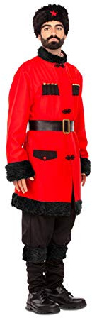 Generique Russischer-Soldat Herrenkostüm für Fasching schwarz-rot - M/L