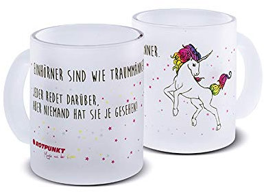 Rotpunkt Unicorn Ceramic Mug Milk Glass Mug Funny Slogan Dishwasher Safe 300 or 340 ml Capacity unicorns are like dreammen. Everyone talks about it, but no one has ever seen you!
