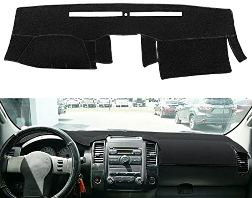 Dash Cover Mat Pad Carpet Custom Fit for Nissan Frontier 2005-2021/Xterra 2005-2015/Pathfinder 2005-2012, 2009-2012 Suzuki Equator Dashboard Pad Cap Carpet Protector (Black) Y66