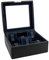 Friedrich23 - Valigetta per orologi Cross Grain con coperchio in vetro nero - Spazio per 6 orologi - Sintetico fine, Sintetico fine