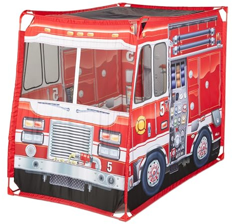 Melissa & Doug Fire Truck Play Tent Role Play Firefighter Tent, Fire Truck for Kids Ages 3+