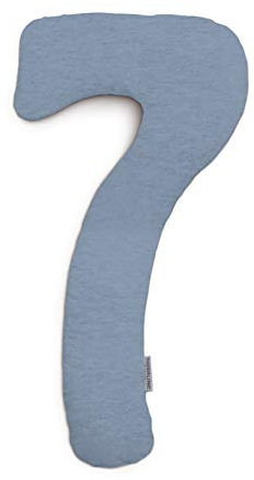 Theraline my7 Ersatzbezug für Seitenschläferkissen, Bezug aus feiner Bambus-Viskose + Bio Baumwolle, Bamboo Collection, Farbe: Melange blau-grau