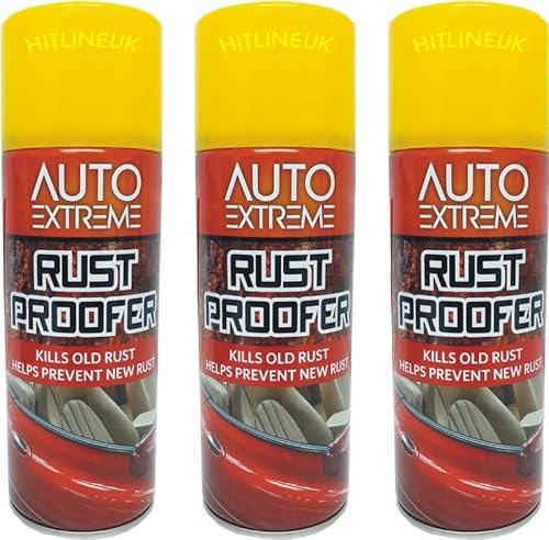 HitlineUK 3 x Rust Remover Spray 400ML Anti Rust Shield Aerosol Can Prevent,Protect Rust Paint Rust Remover, For Spraying Cast Iron Metal Gate, Doors, Garden Furniture