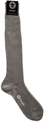 COOLORFOOL 1 paire de mi-bas - chaussettes hautes - homme - fil d'écosse de luxe - fines douces 100% coton Gris Perle T41/42
