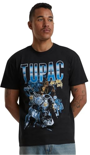 Mister Tee Tupac all Eyez On Me Anniversary Oversize Tee, T-Shirt Uomo, Black,