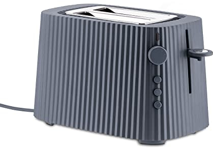 Alessi Plissé MDL08 G - Tostapane di Design, Sei Livelli di Doratura, in Resina Termoplastica, Spina Europea, 850 W, Grigio