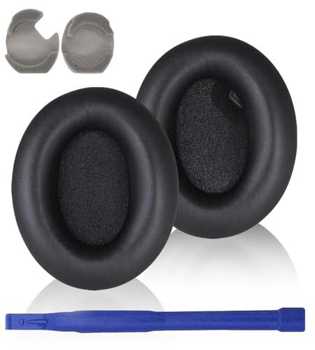 WH-1000XM4 Replacement Earpads Cushions, Protein Leather Ear Pads for Sony WH-1000XM4(WH1000XM4) Noise Canceling Headphones with High Density Memory Foam, Without Affecting Sensor (Black)