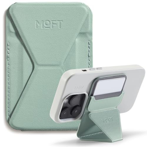 MOFT Magnetischer Handy Wallet Ständer, Veganem Leder Kartenhalter Stand Kompatibel mit Magsafe iPhone 17/16/15/14/13/12 Serie, 3 Betrachtungswinkel