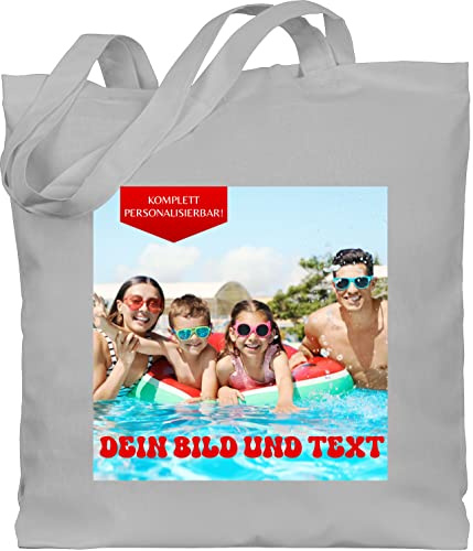 Geschenk mit Namen personalisiert by Shirtracer - Baumwolltasche - Geschenk mit eigenem Foto und Text personalisiert I Eigenes Bild I Custom Photo Text