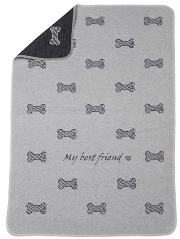 David Fussenegger Hundedecke 'My Best Friend/Knochen Allover' 70 x 90 cm Hellgrau