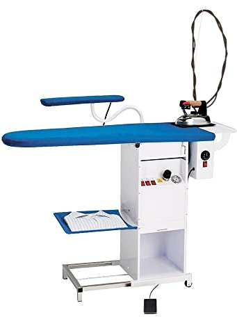 EOLO Table à Repasser TS03 Professionnelle Chauffante Aspirante Pliable roulettes Planche Stable Jeannette Centrale Vapeur Fer Anticalcaire Chaudière Cuivre Régulation Température Efficacité A++