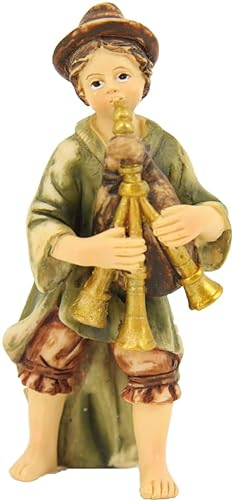 FADEDA JOK: Musiker mit Dudelsack/Höhe:12 cm/handbemalt/detailgetreue Krippen Figuren - Weihnachten Tisch Dekoration Krippe Zubehör