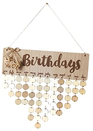 MAGICLULU Geburtstagskalender Holzkalender Wandhängung Mit Buchstaben Selbstgemacht Erinnerungstafel Familienkalender Holzbrett Für Zuhause