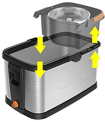 Mop per Elettronica, mocio a Doppia Guida, a Mano Libera, con Secchio, Ruota ispessente, Risparmio idrico, in Acciaio Inossidabile