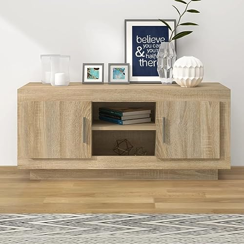 Camerina TV-Schrank Sonoma-Eiche 102x35x45 cm Holzwerkstoff Retro Tv Schrank Fernsehschrank Ecke