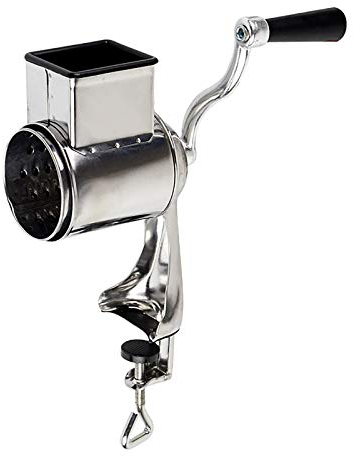 Grattugia per verdure in acciaio inox, set di grattugia manuale per patate, grattugia a tamburo con 5 tamburi, ideale per cetrioli, formaggio e carote