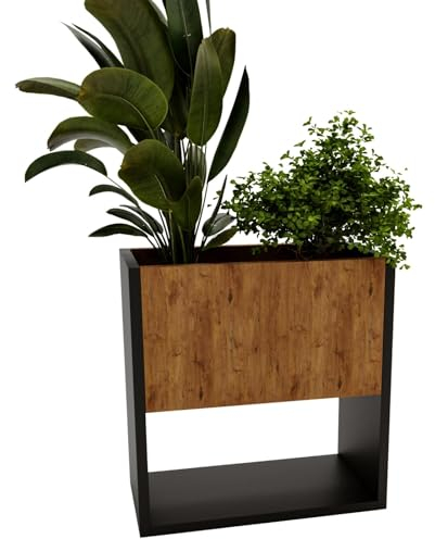 CraftPAK Blumenständer für Innen | Pflanzenständer aus hochwertigem Holzwerkstoff H45 x L44 x B22,6 cm | Blumenkasten/Blumenständer ohne Einsatz | Pflanzenkasten/Pflanzkübel - Retro