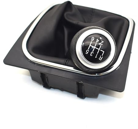 Schaltsack Schaltmanschette Für VW Für Golf 5 MK5 R32 Für GTD Für GTI 2004-2009 Auto 5/6 Geschwindigkeit Auto Getriebe Stick Ebene Schaltknauf Mit Leder Boot Schaltkopf(Farbe:6 Speed-3)