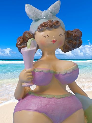 Pommerntraum ®| Dekofigur Sammlerfigur Rubensfigur am Strand Maritime Badenixe Badelady Badedame Nana Maritime Dekoration (Janet)