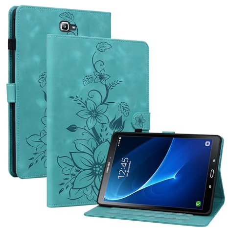 KEDBBAO Hülle für Samsung Galaxy Tab A6 10,1 2016 SM-T580/SM-T585, Magnetischer Verschluss Ständer Premium PU Leder Hülle mit Pen Holder, Grün