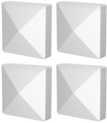 JISADER 4X Pyramid Post Caps Covers,Fence Post Caps White, Fence Post Toppers Posts Top Caps for Decking,Garden,Fencing,Home