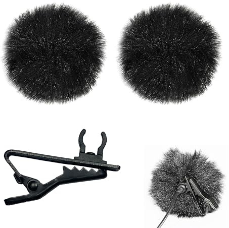 CZNBZIU Mikrofon Windschutz 2 Stück Revers Lavalier Mikrofon Pelz Abdeckung Windschutzscheibe Pelzig Wind-Filter Fellwindschutz Für Mikrofon Wm6 Wm8 M1