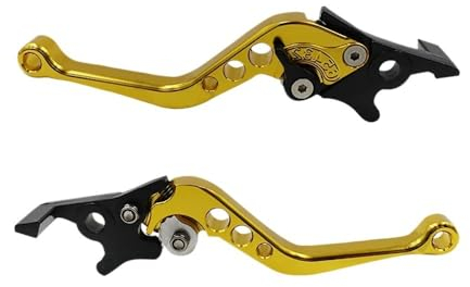 FEIFEIFEI Bremshebel Motorrad 2 Stück Universal-Motorrad-Bremsgriff, verstellbare Größe, Moto-Motorrad-Modifikation, Kupplungstrommel, Bremshebelgriff Kupplungshebel(Gold)