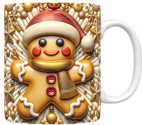 Euyehn Lebkuchenbecher Weihnachtstassen | Lebkuchenmann Kaffeetasse Weihnachtstassen | Lebkuchenmann Heimdekoration Keramiktasse Espressotassen Weihnachtsdekorationen