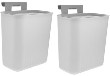 OKUMEYR 2St wandmontierter Mülleimer Büro-Mülltonnen Mülleimer zur Wandmontage Müllkorb Mini-Mülleimer mit Deckel küchenabfalleimer kitchen bin Tür Abfalleimer kleiner Mülleimer pp Weiß