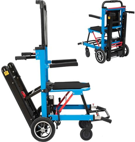 Mobiler Treppensteiger Verstellbare Gehhilfen,Elektrischer Treppensteiger Mit Raupenfahrwerk,Faltrollstühle Für Erwachsene,Elektrischer Treppenlift Mit 13 A Lithiumbatterie blue