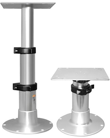 KMLai Soporte de pedestal ajustable para mesa RV con elevación de gas, pata de mesa neumática de 13 a 28 pulgadas, base ajustable de altura de 3 niveles para caravana, barco, yate, campista autobús