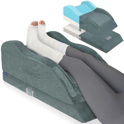 KingPavonini Verstellbare Venenkissen Beinhochlagerungskissen Post-OP 2Bein | Ergonomisch geformt, hält Knie gerade, Memory-Schaum-Beinkissen lindert Schmerzen & Schwellungen, verbessert die Durchblutung