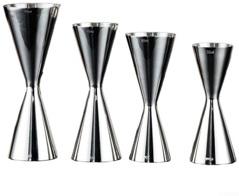 Jigger da cocktail in acciaio inox per misurazioni accurate da 30/45 ml, 30/60 ml, 45/60 ml, 60/90 ml, per tutte le occasioni (30/60 ml)