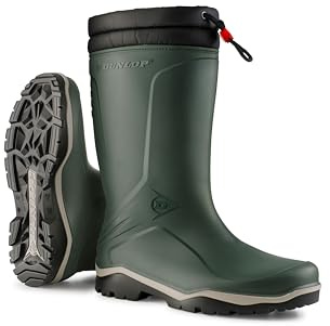 Dunlop Blizzard – termiska snöstövlar – fodrade vinterstövlar för kvinnor och män – 100% vattentäta och varma – storlekar 36–48, Heritage Green, 44 EU