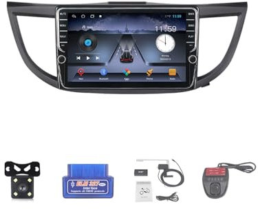 Autoradio Android 12 2 DIN con Carplay Wireless Android Auto per Honda CRV 2012-2016 touch screen da 9 pollici radio Bluetooth 5.0 FM AM DAB+/RDS/DSP/telecamera di retromarcia GPS/DVRSWC/OBD 2 (K100S)