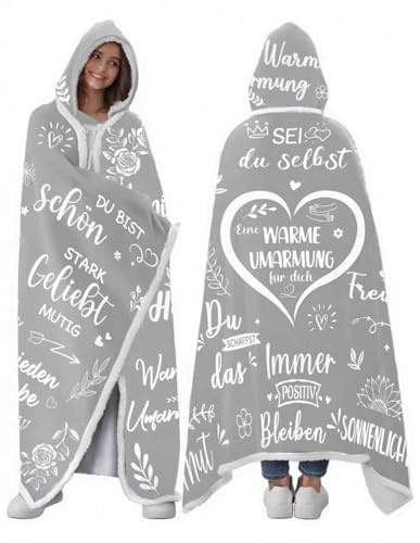 Anugsoe Geschenke für Freundin, Umarmung Decke mit ärmeln Mutmacher Geschenk für Frauen und Beste Freundin, Geschenke für Beste Freundin Frauen Mama Schwester Kollegin zum Weihnachten Geburtstag