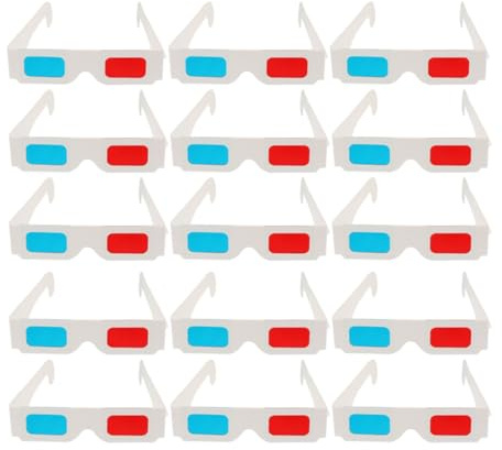 IMIKEYA Gafas 3d Anaglíficas De Papel Rojo y Azul, Marco De Cartón Ligera, 60 Unidades Para Ver Películas Casa, Uso Único, Aptas Para Todas Las Edades, Portátil y Compacta