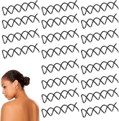Wanghaohao 20 pinzas para el pelo en espiral, material de aleación, adecuadas para peinar moños, rotación en espiral y clips redondos y accesorios aptos para el cabello