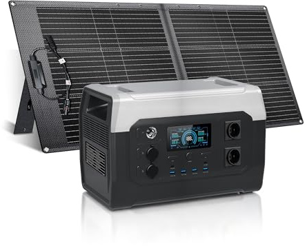 CTOLITY XP1000 Generador Solar con 100W Panel Solar, 1024Wh LiFePO4 Batería, Salidas AC de 1000W (1800W Pico), Carga del 80% en 1 Horas, Estación de Energía Portátil para Camping, Viajes, Apagones