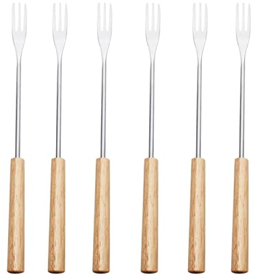 SHYYOULQE Lot de 6 fourchettes à gâteau en acier inoxydable pour salade, fruits, dessert, charcuterie, petites fourchettes à dessert