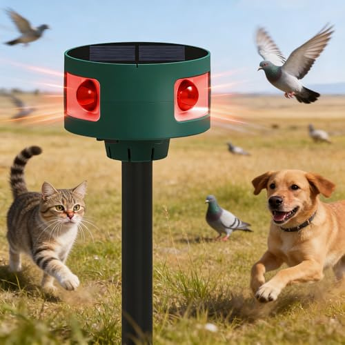 Ultraschall Katzenschreck Solar,360° ErkennungTiervertreiber Katzenschreck
