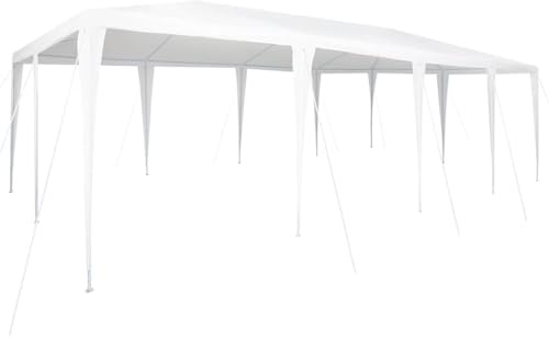 Tonnelle de Jardin, Tente de Réception Pavillon Barnum de Jardin Blanc 800 x 400 x 266 cm Polyéthylène et Acier