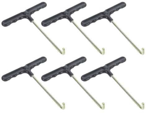Sosoport 6 Stück Trampolin Federspanner Werkzeug für Federhaken aus Metall Robustes Trampolinzubehör mit Ergonomischem Griff für Einfaches Spannen der Federn im Outdoor Bereich