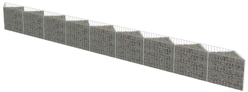 Parete per gabbioni in acciaio zincato, 630 x 30 x 50 cm, per giardino, parete di gabbioni come fioriera, robusta rete metallica per pietre o ghiaia, montaggio facile