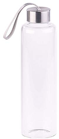 PEARL Glastrinkflasche: Trinkflasche aus Borosilikat-Glas, 550 ml, spülmaschinenfest, BPA-frei (Glasflaschen, Borosilikatglas Trinkflasche, spülmaschinenfeste)