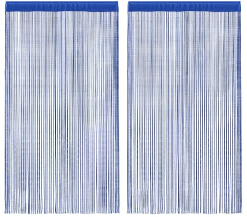 vidaXL Fadenvorhänge 2 STK. 140 x 250 cm Blau